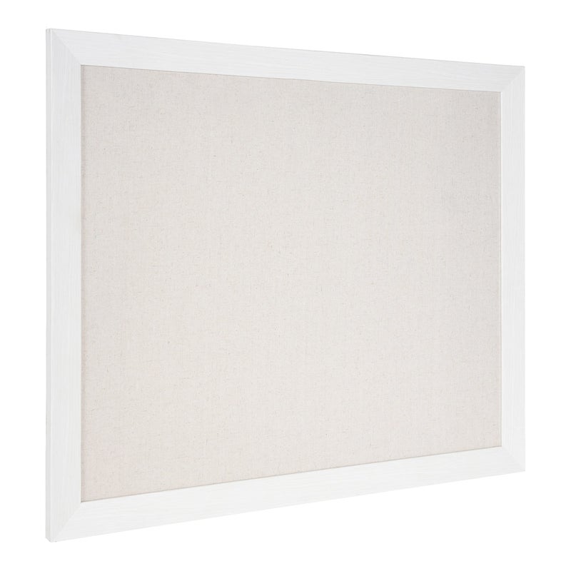 DesignOvation Beatrice Framed Linen Fabric Pinboard, 27x33, White, Rustic Wall Organization - Image 4